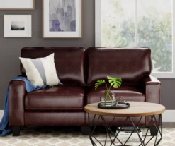 Palisades Chestnut Bonded Leather Loveseat -Home Furniture 810659212 A0 4