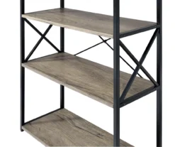 Corday Gray Wood 4-Shelf Open Bookcase -Home Furniture 810680821 A8