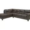Signature Design By Ashley Navi Smoke Faux Leather Sleeper Sectional With Left-Facing Chaise 2 Signature Design By Ashley Navi Smoke Faux Leather Sleeper Sectional With Left-Facing Chaise -Home Furniture combo760012