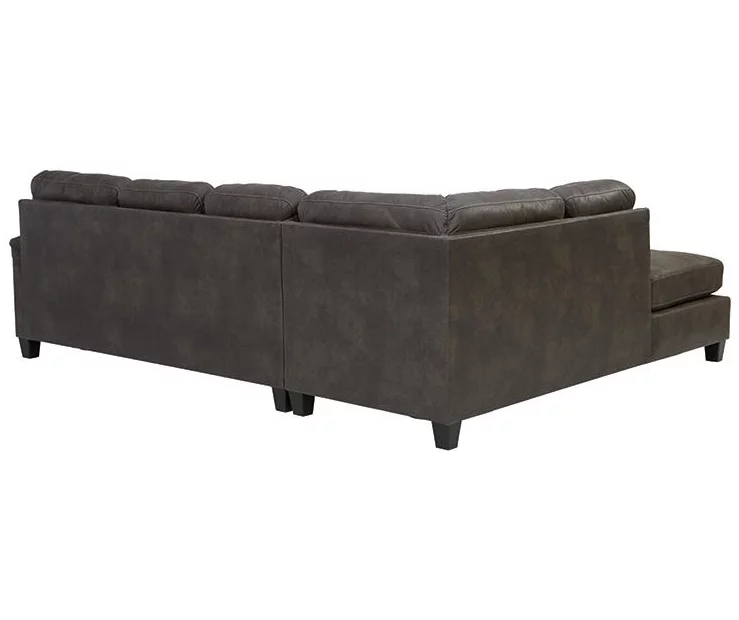 Signature Design By Ashley Navi Smoke Faux Leather Sleeper Sectional With Left-Facing Chaise 5 Signature Design By Ashley Navi Smoke Faux Leather Sleeper Sectional With Left-Facing Chaise - Image 3