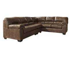 Signature Design By Ashley Bladen Coffee 3-Piece Faux Leather Sectional With Left-Facing Loveseat