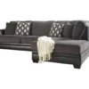 Signature Design By Ashley Kumasi Gray Faux Leather Sectional With Right-Facing Chaise 1 Signature Design By Ashley Kumasi Gray Faux Leather Sectional With Right-Facing Chaise -Home Furniture combo870008